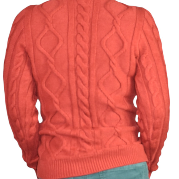 Disney Parks Mickey Mouse Cable Knit Sweater Red Pullover Textured Crew Neck XS - Picture 2 of 14